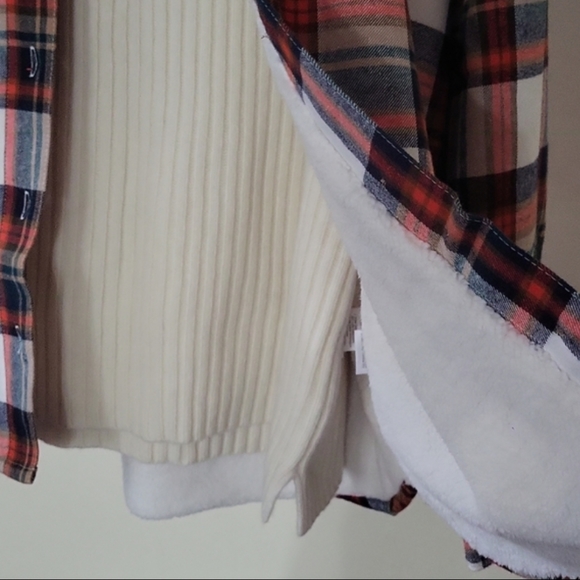 J. Crew Sherpa Lined Oversized Plaid Flannel Shacket - Picture 7 of 16